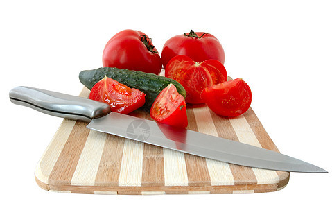 切割板上的蔬菜灰色棕色黄瓜木板条纹金属红色营养食物橙子图片