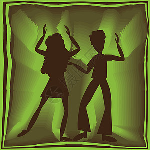 绿色的复古舞舞蹈女士运动女孩棕色舞蹈家男性女性娱乐展示图片