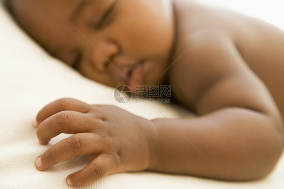 婴儿睡觉水平女孩手指头肩样子焦距睡眠女性图片