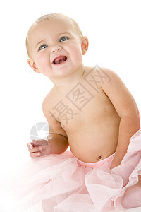 穿着贝塔图的婴儿影棚演员戏服相机女性女孩芭蕾舞微笑享受乐趣图片