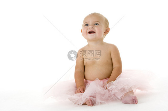 穿着贝塔图的婴儿女性芭蕾舞女孩乐趣奇装异服享受戏服微笑水平演员图片