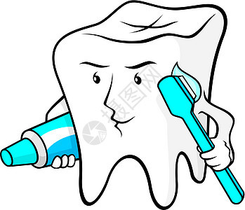保护牙齿牙刷牙医微笑牙膏牙科插图背景图片