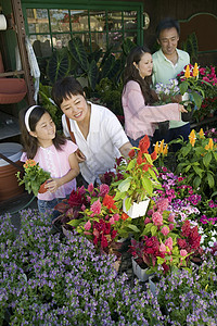 植物家庭购物会孩子孩子们赏金消费者成年人女性女儿们图片