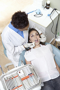 牙医和病人牙科成年人设施口腔检查牙科医生劳动医疗职业办公室图片