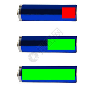 电池活力红色蓝色力量收费绿色背景图片