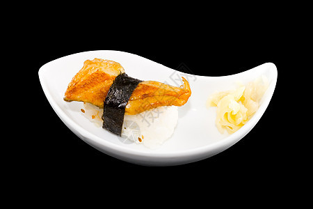 寿司海藻盘子海鲜异国木板酒吧饮食餐厅服务午餐图片