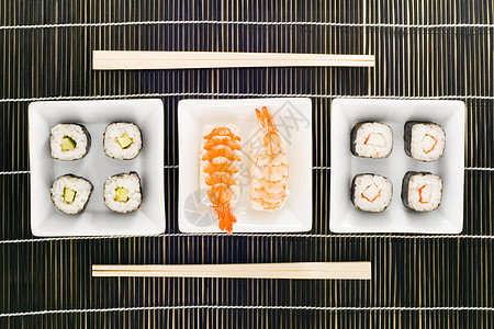 寿司情调餐厅筷子环境海藻食物海鲜异国美食木板图片