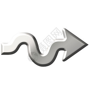 3D 钢箭海浪螺栓适应症波浪状按钮斜角反射灰色插图金属图片