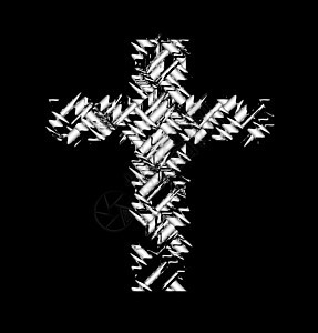 变形十字黑色标识宗教插图艺术想像力白色背景图片