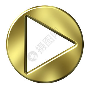 3D 金箭按钮圆圈插图反射艺术金子圆形适应症金属图片