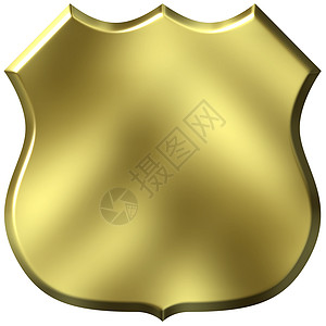 3D 金色符号金子金属徽章插图框架概念艺术空白控制板图片