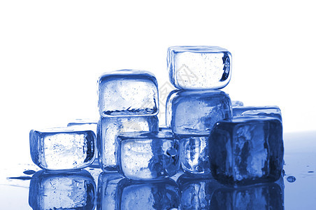 冰雪方块立方体蓝色冰块冻结白色气泡冷藏融化图片
