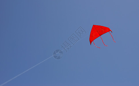 红风筝爱好细绳自由空气娱乐乐趣游戏玩具童年尾巴图片