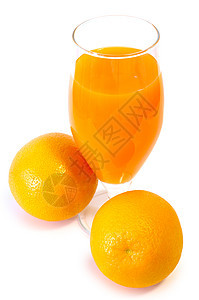 橙汁在玻璃和橘子白色营养食物果汁黄色水果橙子图片