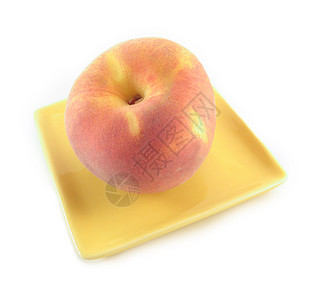 桃盘子生物红色甜点水果饮食黄色橙子健康图片