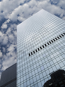 纽约大楼建筑学生长窗户镜子蓝色天空反射技术城市摩天大楼图片