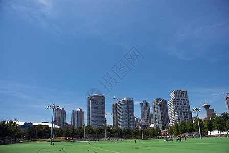 不列颠哥伦比亚省温哥华市城市摩天大楼水路港口天空景观旅游风景蓝色世界图片