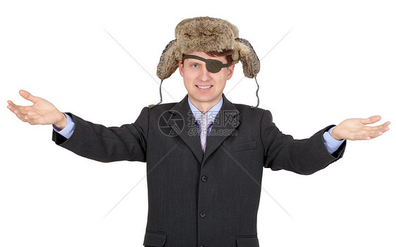 年轻商务人士的肖像 戴着毛帽的眼睛背包图片