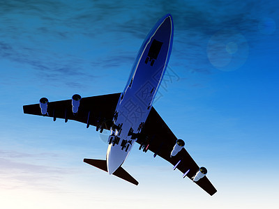 飞机在飞行中运输航空翅膀车辆天空多云喷射速度航班机器图片