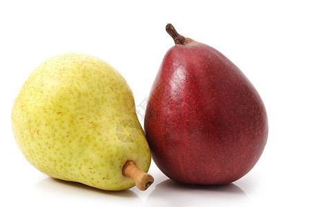 红和黄梨食物水果黄色健康营养红色饮食绿色图片