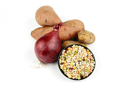甜土豆 红洋葱和汤粉营养块茎紫色蔬菜生活植物烹饪马铃薯淀粉感恩图片