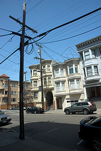 旧金山的街道房子摄影城市电源线旅游都市天空风光目的地图片