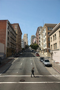 SF 下城街城市目的地房子街道摄影旅游电源线风光都市天空图片