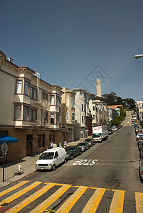 SF 下城街街道风光都市旅游城市目的地摄影天空电源线房子图片