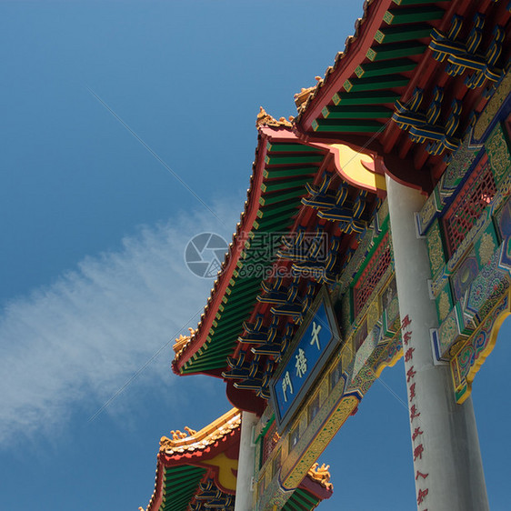 温哥华唐人城访问城市蓝色社区商店访客餐厅摄影旅行装饰品图片