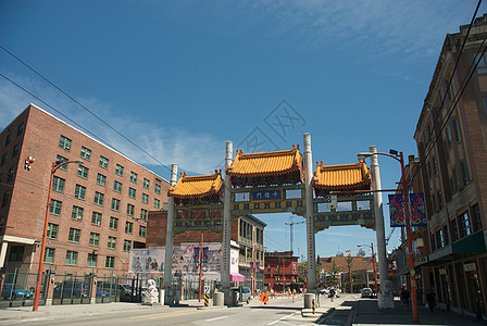 温哥华唐人城国际摄影餐厅天空访问游客商店城市蓝色装饰品图片