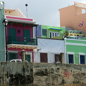 波多黎各旧圣胡安街道游客摄影外观建筑风光鹅卵石城市目的地假期图片