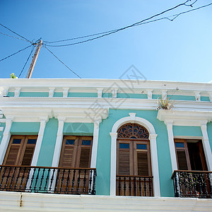 波多黎各旧圣胡安房子旅游色彩都市摄影目的地外观街道建筑文化图片
