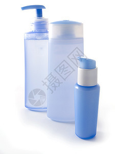 蓝色化妆品皮肤盒子罐子浴室软木瓶子药物医疗淋浴洗发水图片