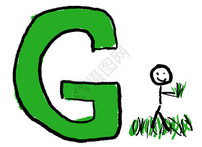 来信 G字母绿色蜡笔拼写援助男生打字稿卡通片案件学校图片