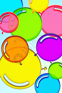 彩色气球生日天空空气反射蓝色喜悦节日派对跳舞插图图片
