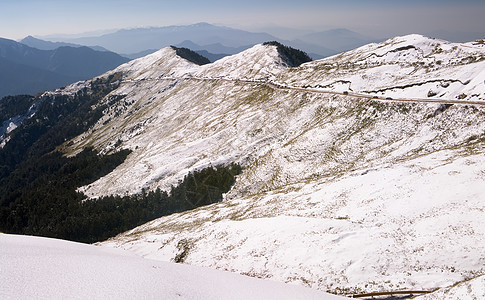 白雪雪森林地平线旅游悬崖山腰蓝色风景青色爬坡环境图片