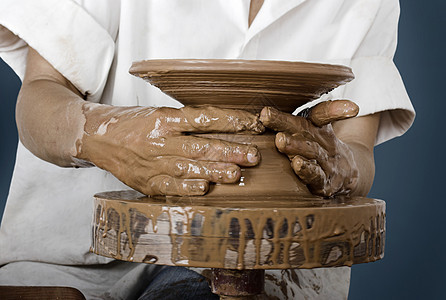 波特的艺术陶瓷蓝色制品陶工工艺黏土陶器工匠艺术家创造力图片