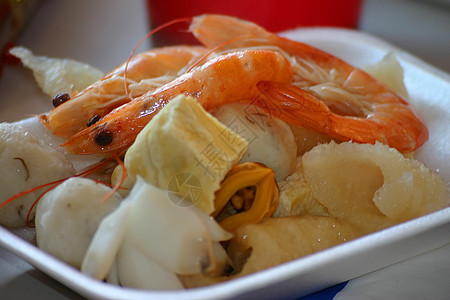 中华食品食物鱼丸桌子餐厅盘子对虾酒吧图片
