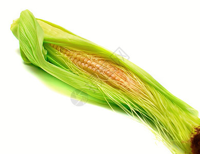 新鲜收获的玉米蔬菜谷物棒子宏观叶子绿色食物黄色图片
