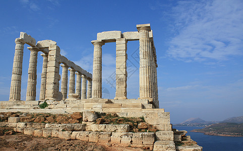 希腊雅典附近的波塞冬寺庙图片