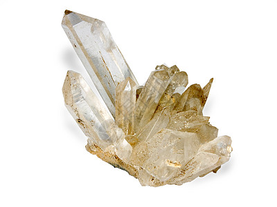 白色背景上的岩石晶体石英矿物三角魔法样本宝石石头地质学液体山脉图片