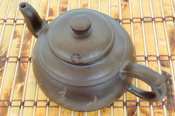 茶壶禅意陶器文字风格茶具陶瓷仪式艺术沉思黏土图片