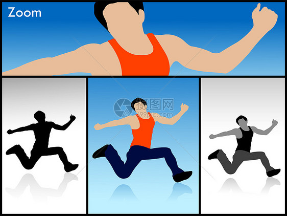 跳跃男子背心冒充插图全身舞蹈姿势男人成人艺术青年图片
