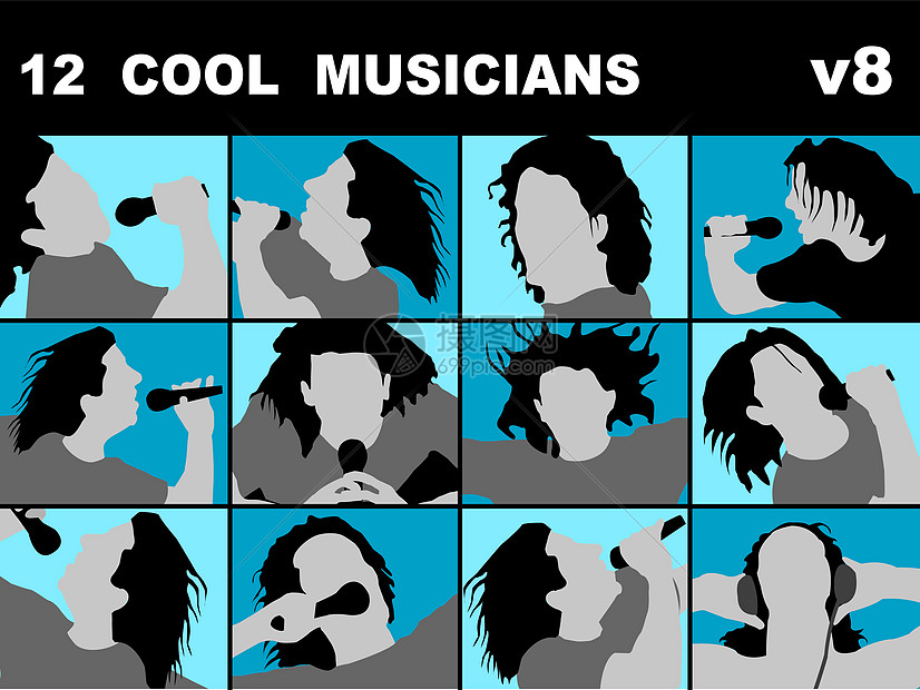 唱卡拉OK的酷酷音乐家图片