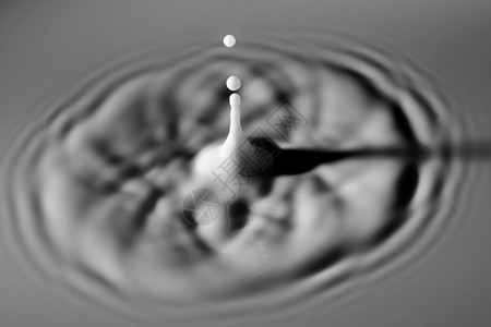 牛奶滴冻结白色水滴波纹雕塑液体反射涟漪黑色绿色图片