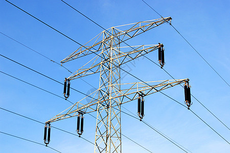 皮昂金属活力能量力量工厂城市线条电缆震惊电压图片