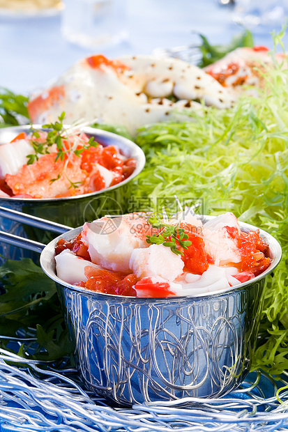 螃蟹肉沙拉平底锅餐厅龙虾专业海鲜炖锅小吃服务野菜图片