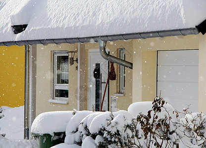 冬天的房子石工入口车库殖民脚步石方百叶窗投资门廊车道图片