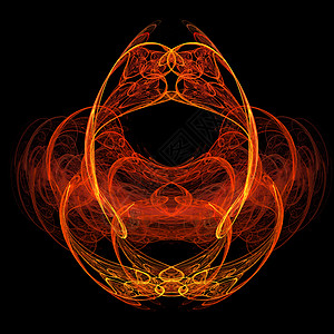 分形波浪计算机绘图漩涡橙子黑色活力数字未来派曲线背景图片