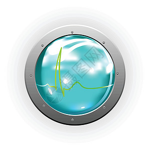 保健光滑按钮圆形医疗手术蓝色球体玻璃白色医院插图绿色图片